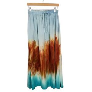 Dharma Trading Co Elastic Drawstring Waist Midi Skirt Pockets Size S/M